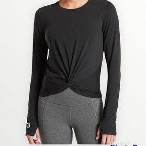 Athleta Essence Twist Front Semi-Cropped Long Sleeve Tee